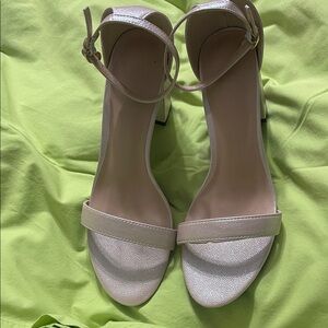 Elegant Cream Ankle Strap Women's Heels